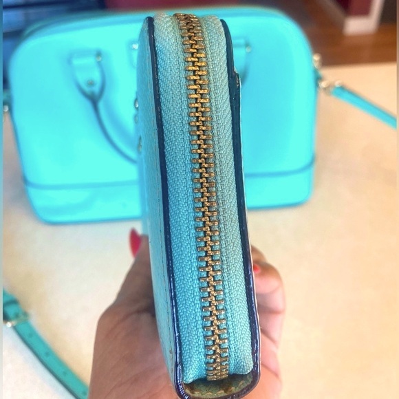 KATE SPADE New York Handbag w/Bonus KATE SPADE New York Wallet, Tiffani Blue,EUC - Picture 11 of 17